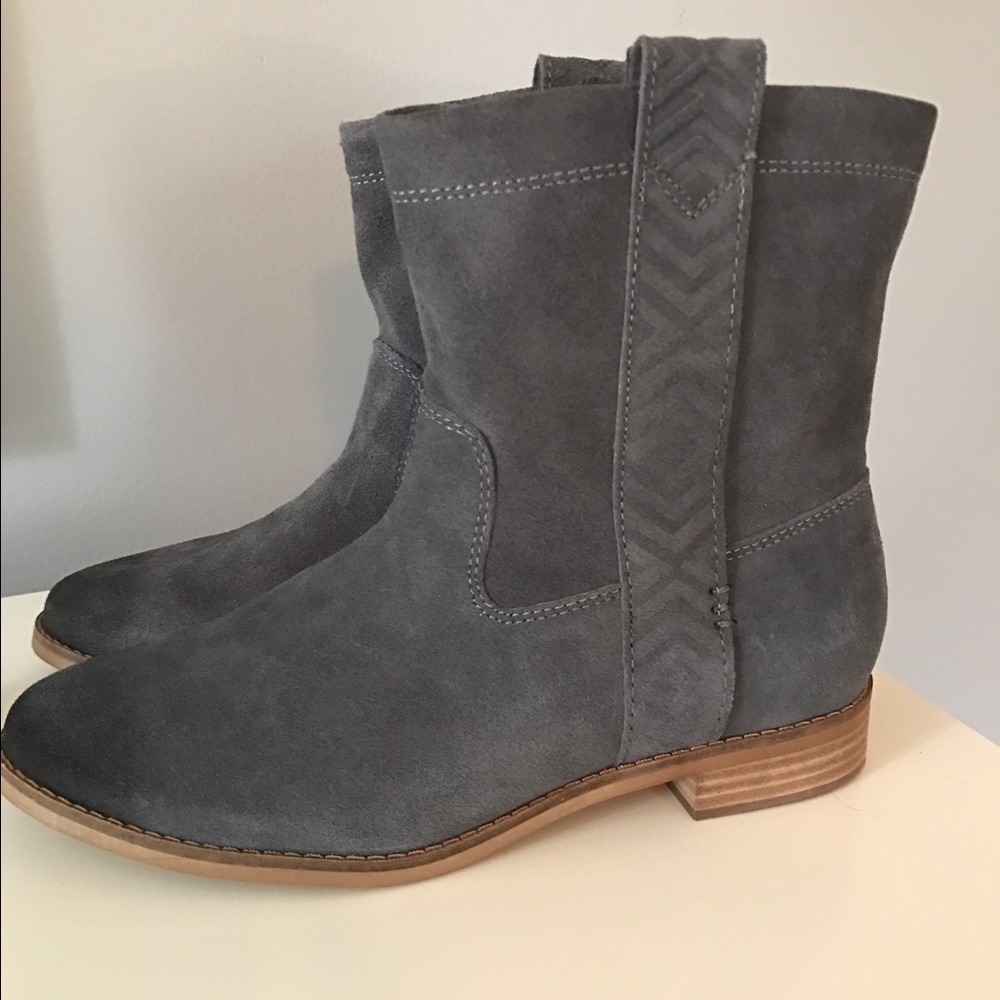 TOMS CASTLEROCK GREY SUEDE WOMEN'S LAUREL BOOTS